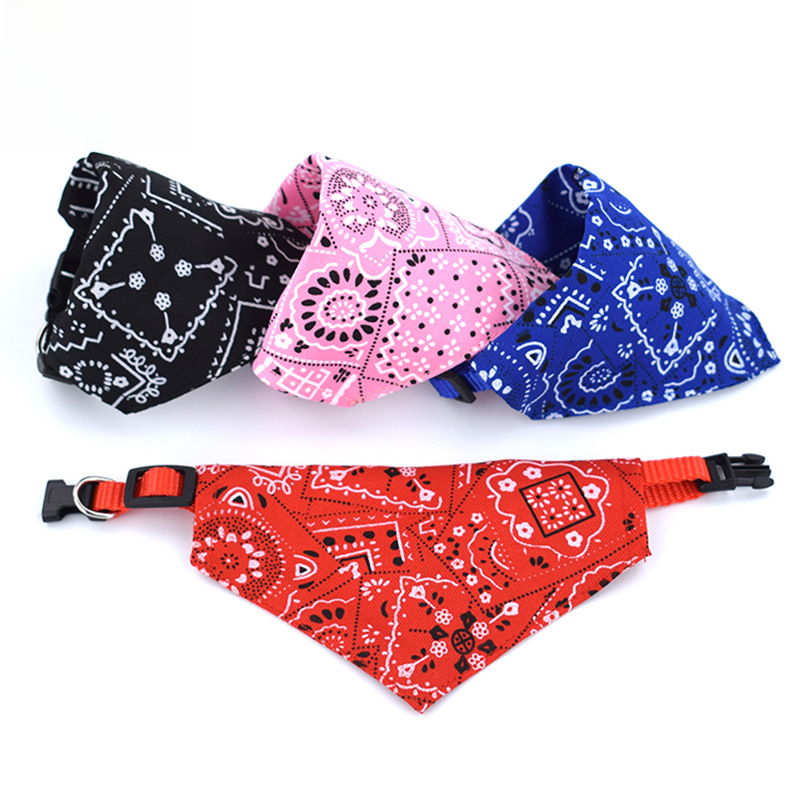 Pet supplies Pet saliva towel printed pet dog collar cat triangle necklace necklace
