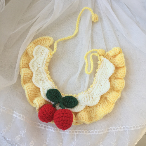 Cats and dogs knitted scarf collar New Year bib