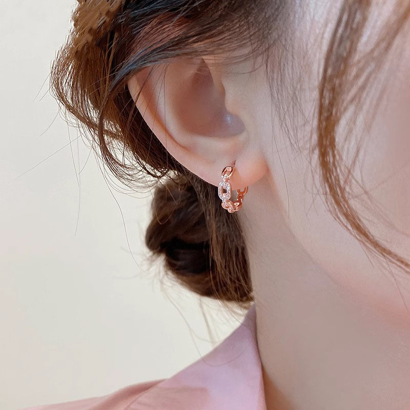 Rose gold earbuds new hot summer commuter earrings light luxury niche earrings unique temperament earrings for women