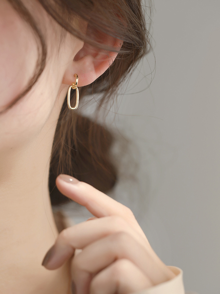 18K gold earrings for women silver high-end earrings trendy personality earrings for women