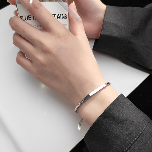 Personalized best friend bracelet simple one-line chain trendy cool bracelet Korean style niche design jewelry