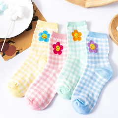 Socks Women's Medium Socks Full Body Small Flower Socks Autumn and Winter College Style Japanese Cute Cartoon Medium Socks