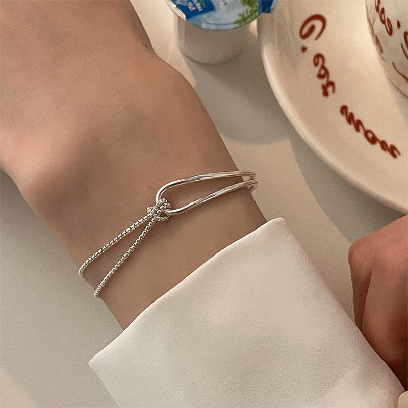 Chain geometric arc bracelet versatile line kink bracelet personal splicing double-layer knotted bracelet