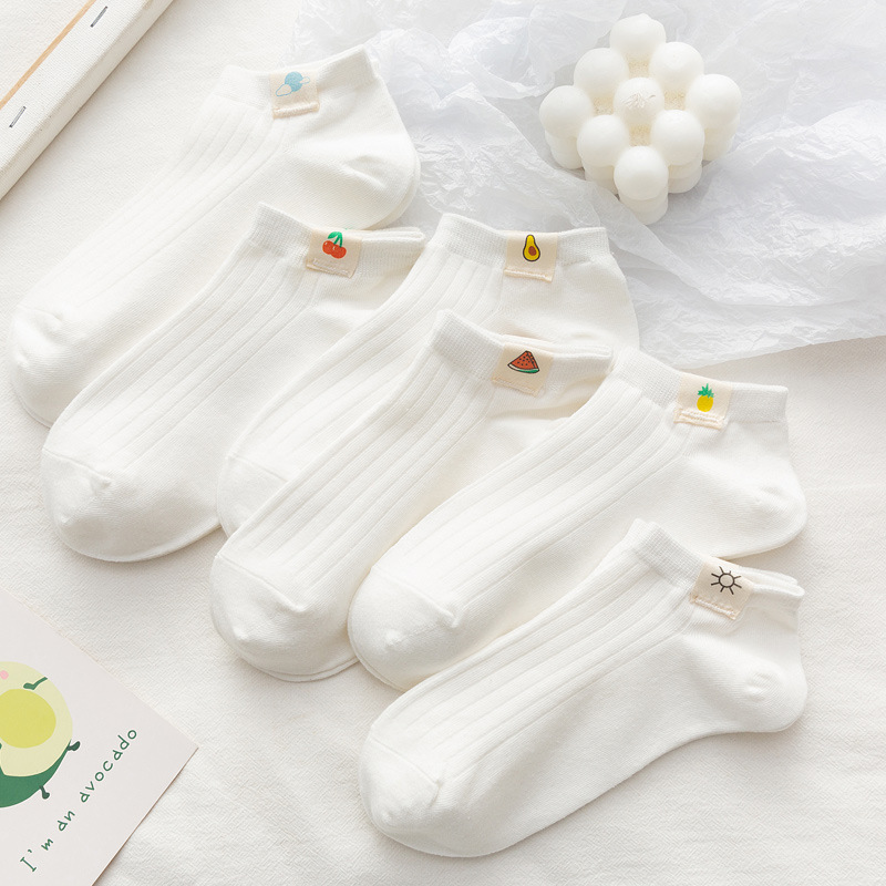 Socks and socks for women pure cotton shallow mouth spring and autumn boat socks cute Japanese white ins trendy short spring and summer thin