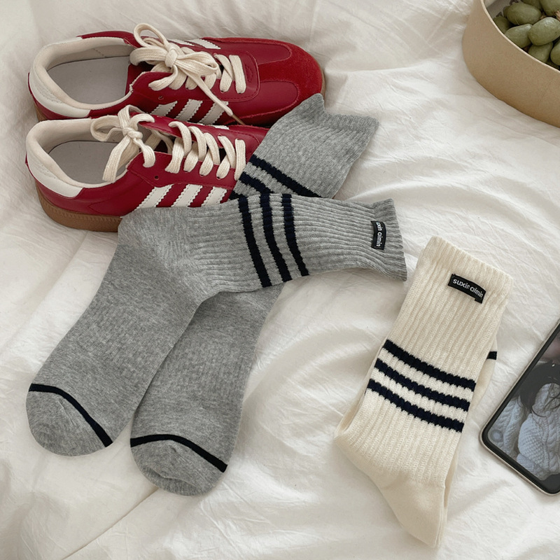 Spring socks for women ins trendy and versatile summer high-value internet celebrity cloth striped mid-tube stockings
