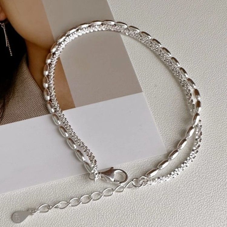 Starry rice grain double-layer bracelet fashionable light luxury simple niche design high-end new style sparkling