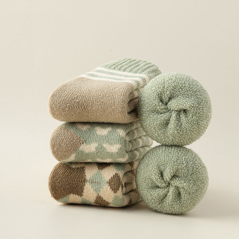 Socks for women thickened terry socks mid-tube socks casual warm socks towels and socks