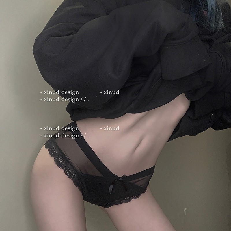 Comfortable breathable cotton panties sexy underwear bow mesh women's sexy lace low-waist briefs