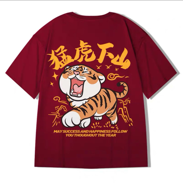 New summer national trend short-sleeved T-shirt men's trendy large-size loose trendy brand half-sleeved shirt