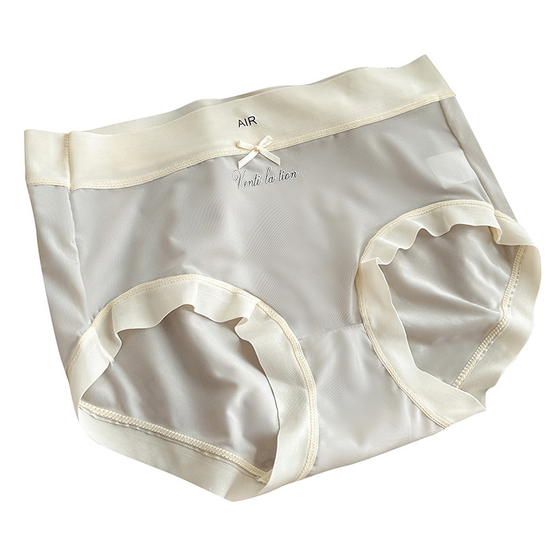 Ultra-thin Air ice silk mask underwear for women Japanese sweet nude feeling fresh soft breathable mid-waist briefs