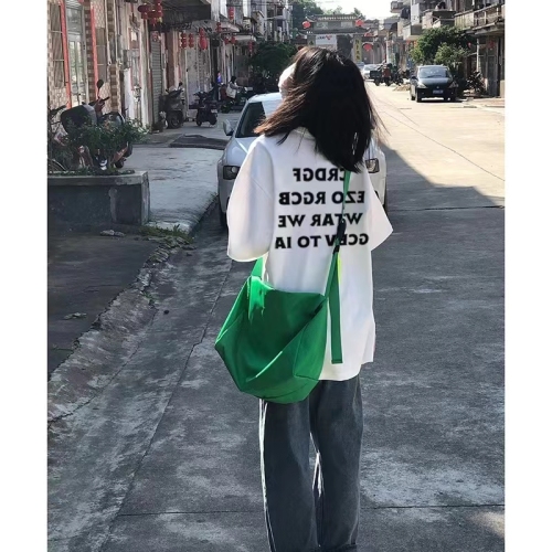 Slim short-sleeved T-shirt for women ins fashion brand loose oversize summer new pure cotton white top