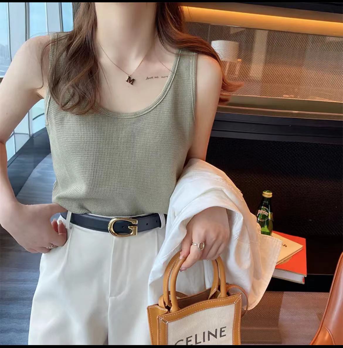 Women's loose sleeveless summer suit for women, underwear, slimming breasts