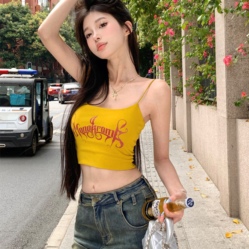 Small suspender vest beautiful back for women in summer, inner and outer bra, integrated base, strapless breast, sleeveless hot girl top