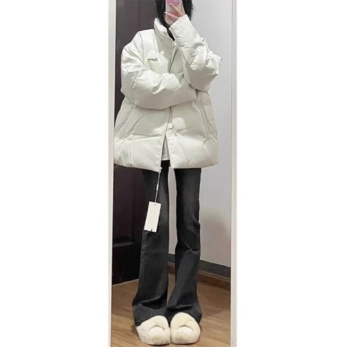 Smoky gray high-waisted jeans for women in autumn and winter slimming legs and long straight pants, slightly flared pants, fashionable and versatile trousers