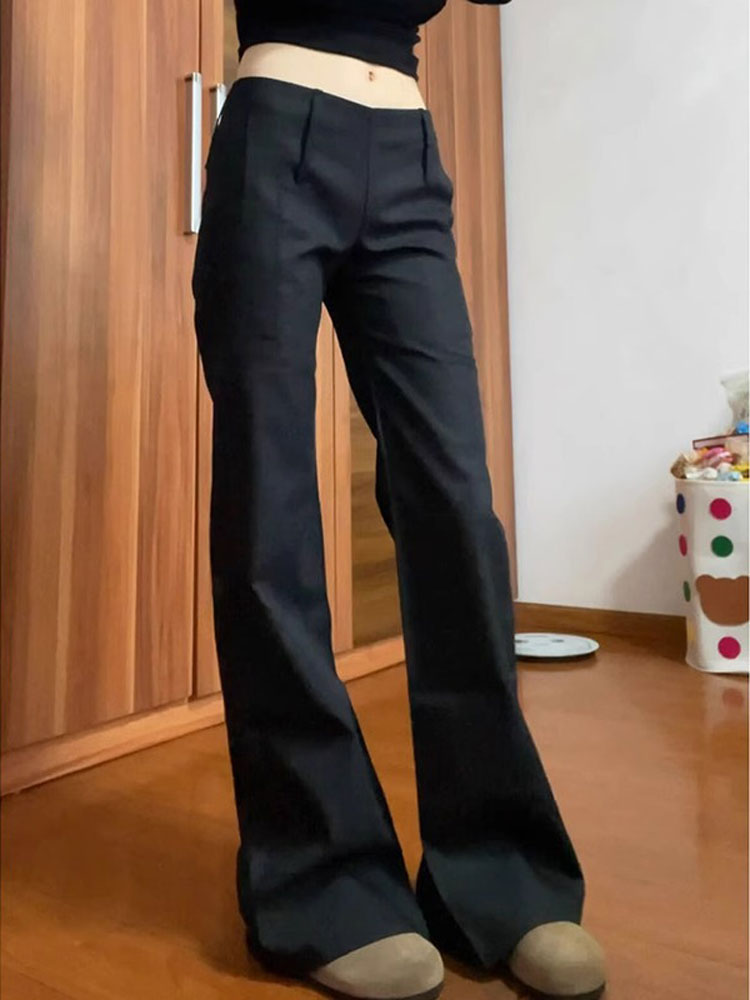 Micro-flare suit pants for women in spring and autumn high waist straight wide-leg pants floor-sliding pants