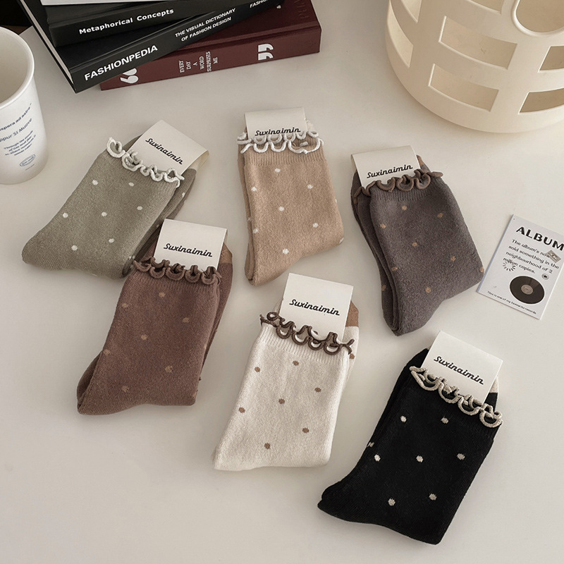 Warm socks for women Japanese Maillard earrings terry socks