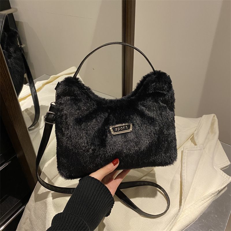 Fluffy bag for women in winter popular handbags fashionable and versatile internet celebrity super hot one-shoulder crossbody bag