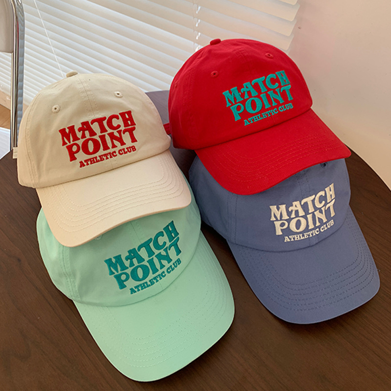 Korean embroidered letter baseball hat female couple student soft top baseball hat men Japanese spring and summer sun hat trend