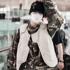 Korean version of ins trendy leather label embroidered curly wool hat knitted pile hat autumn and winter warm ear protection bag head hat cold hat