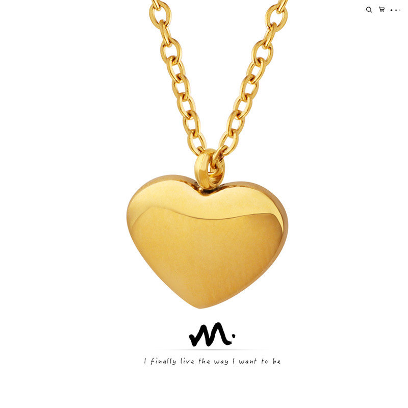 Cross-border hot selling couple necklace new style trendy 18k real gold titanium steel clavicle chain P051