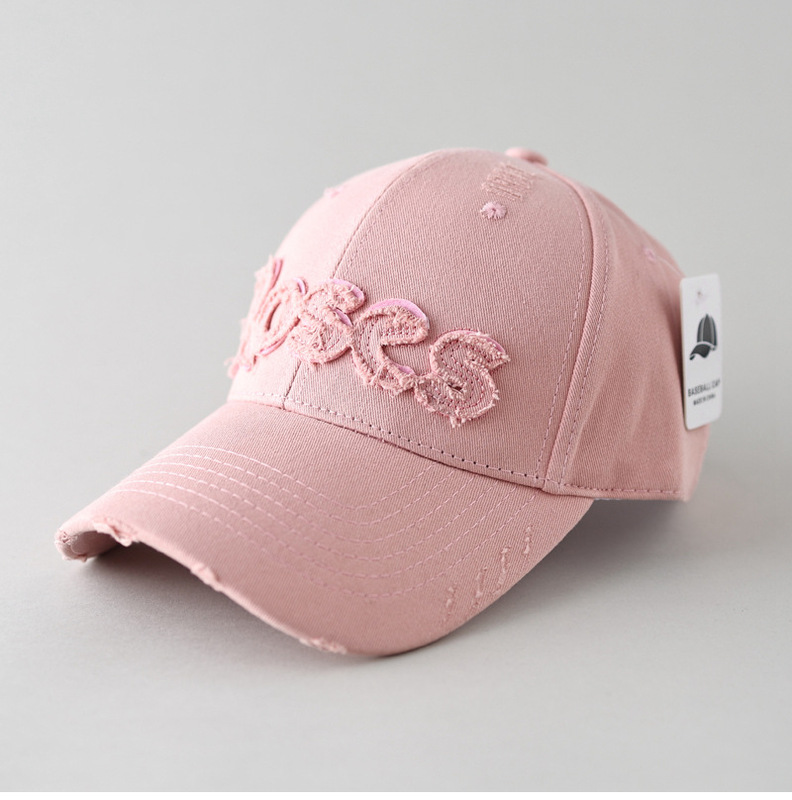 Fashionable old ripped baseball cap men's bigger and deeper big head circumference hard hat women's face showing small sun-visible baseball cap