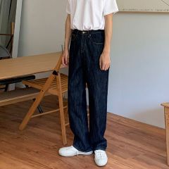 Korean version of jeans men's summer Korean version of trendy brand loose straight versatile wide-leg pants high street casual trousers