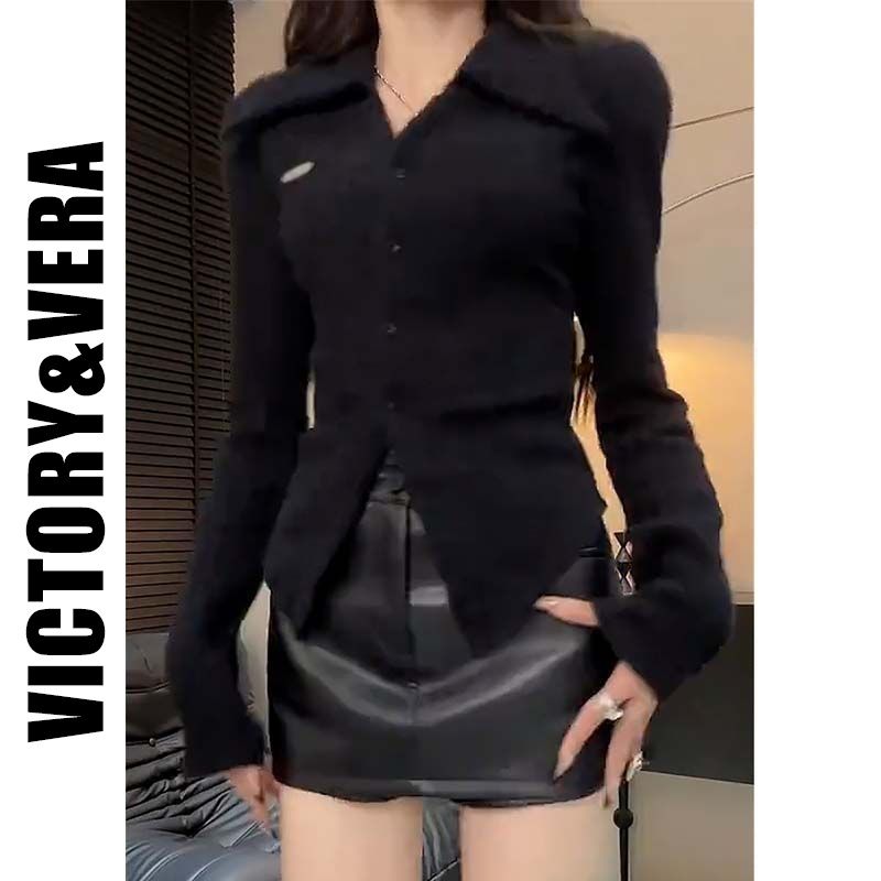 Black base shirt for women in autumn and winter new style with long-sleeved T-shirt hot girl top niche design