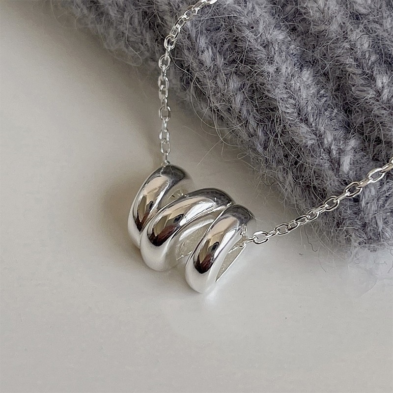 Summer Korean Ins blogger same letter accessories minimalist style N-line pendant s925 sterling silver necklace women's style