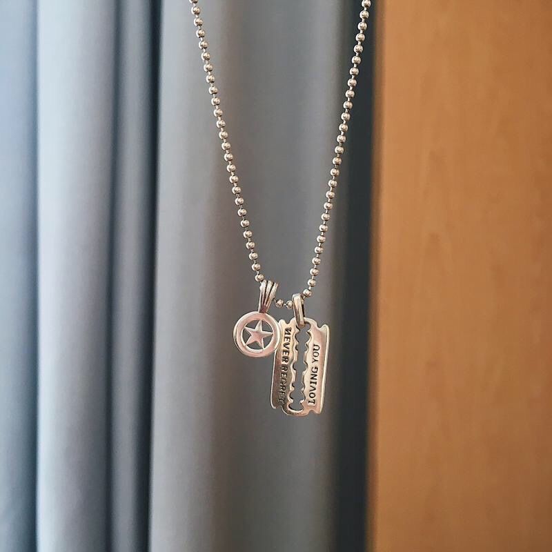 Niche design sense 925 sterling silver men and women dance European and American women trendy retro hip-hop ins cool internet celebrity collarbone necklace