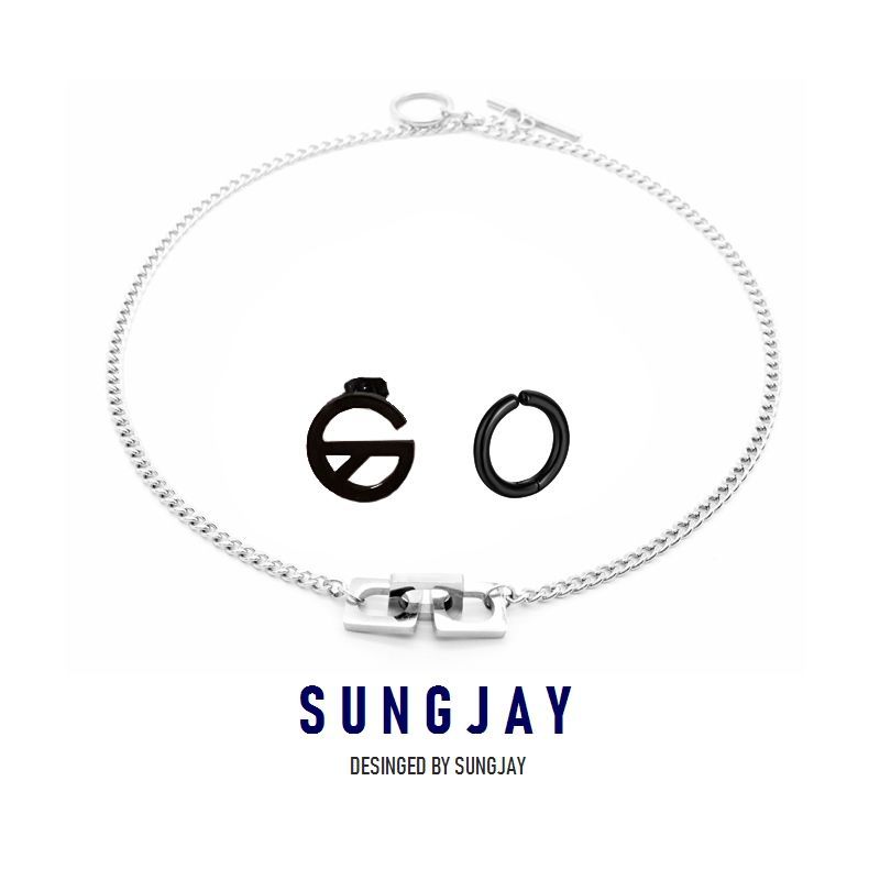 Xia Mingxing Tangyuan necklaces with the same style titanium steel collarbone chains for men and women, the peripheral earrings of the jewelry will not fade