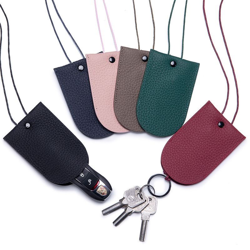New neck halter key bag key chain key storage personality versatile leather hanging ornament pull key bag for women