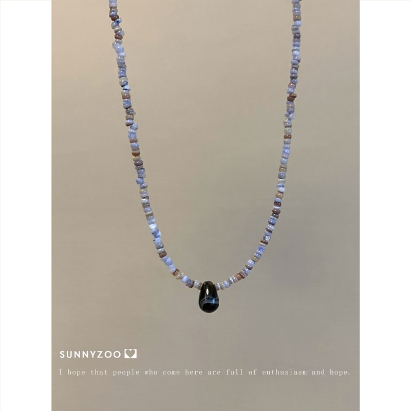 SUNNYZOO | New Chinese style homemade handmade necklace with irregular design sense of sea shell beads natural stone collarbone chain