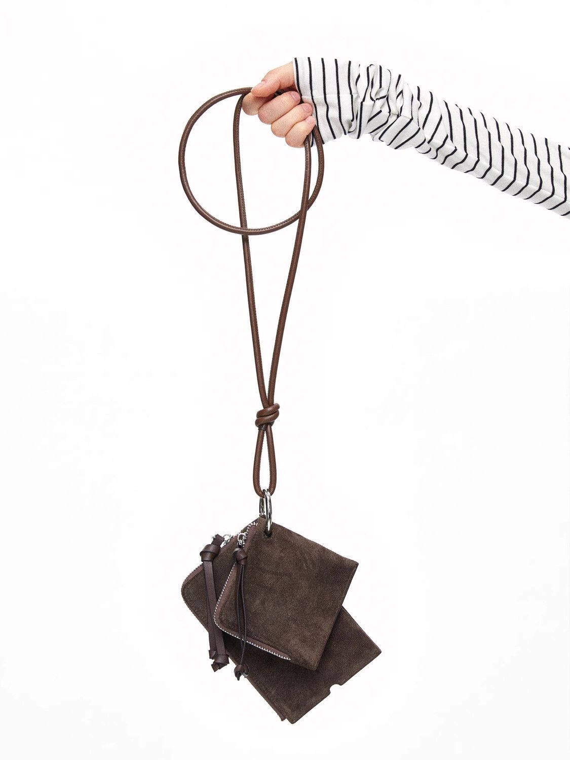 New niche design of autumn and winter retro deer leather velvet neck halter headphone bag versatile mini coin wallet card bag key bag