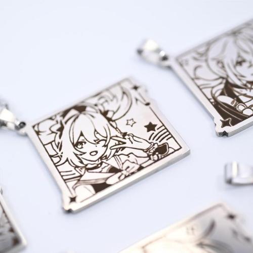 Cross-border hot-selling 2D game peripheral Genshin Impact Concert Series Stainless Steel Pendant Necklace Clamps