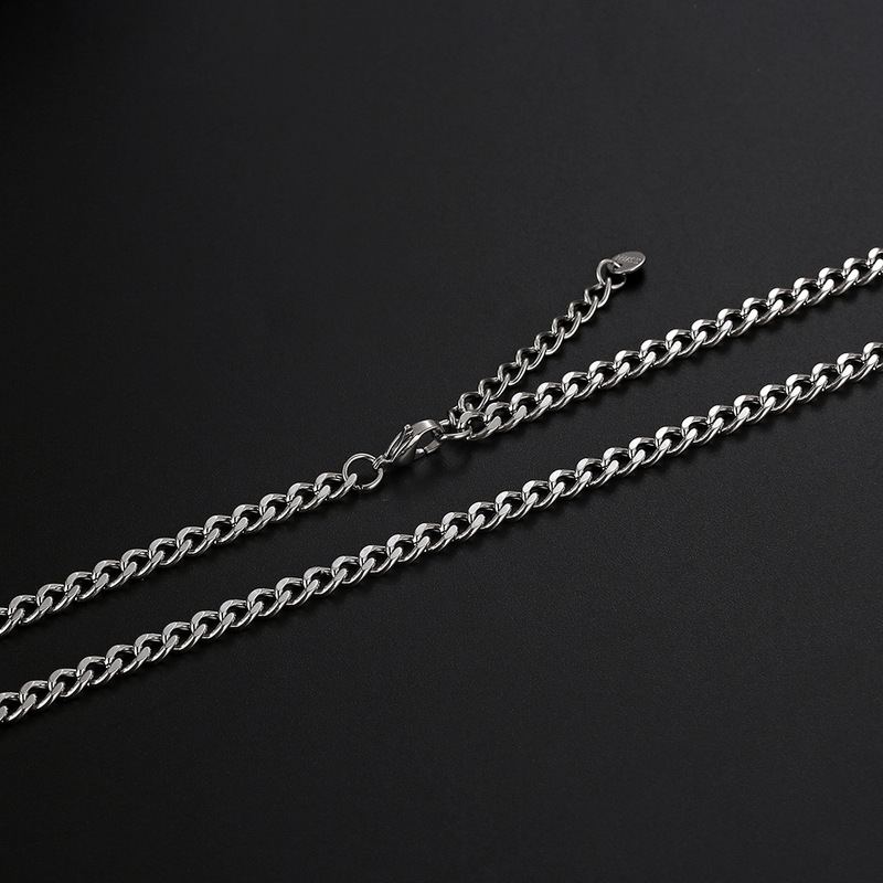 IMI basic necklace for men and women simple niche jewelry trendy hip-hop Cuba high street cool titanium steel chain YL664