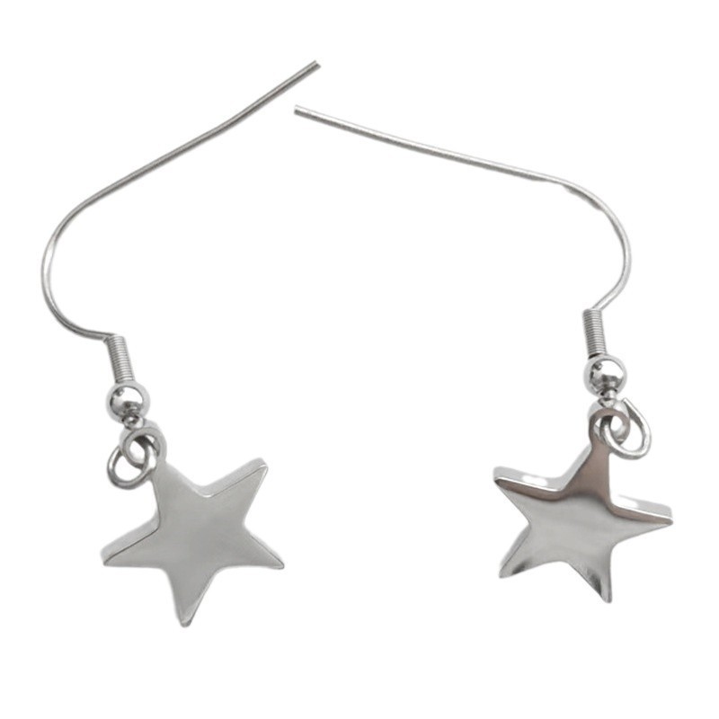 G23 Titanium Alloy Silver Earrings Gold Earrings Star Pendant New Niche Earrings Earrings European and American Ear Dresses