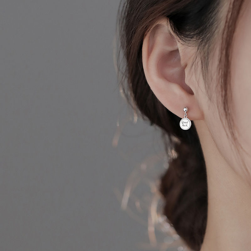 925 sterling silver lucky letter earrings for women simple niche earrings 2021 new earrings summer