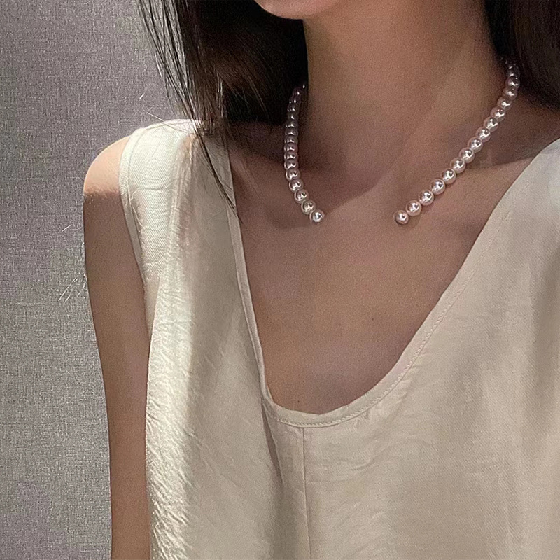Pearl versatile high-end and elegant temperament ins light luxury necklace beaded collarbone chain necklace jewelry women wholesale