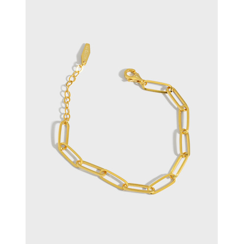 648 Korean version of ins niche design sense cold style simple and versatile chain texture S925 sterling silver bracelet women