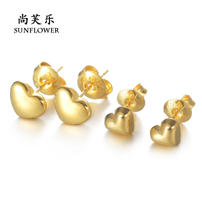 Hot-selling fashion and versatile love heart peach heart stainless steel small earrings niche simple design earrings Yiwu wholesale