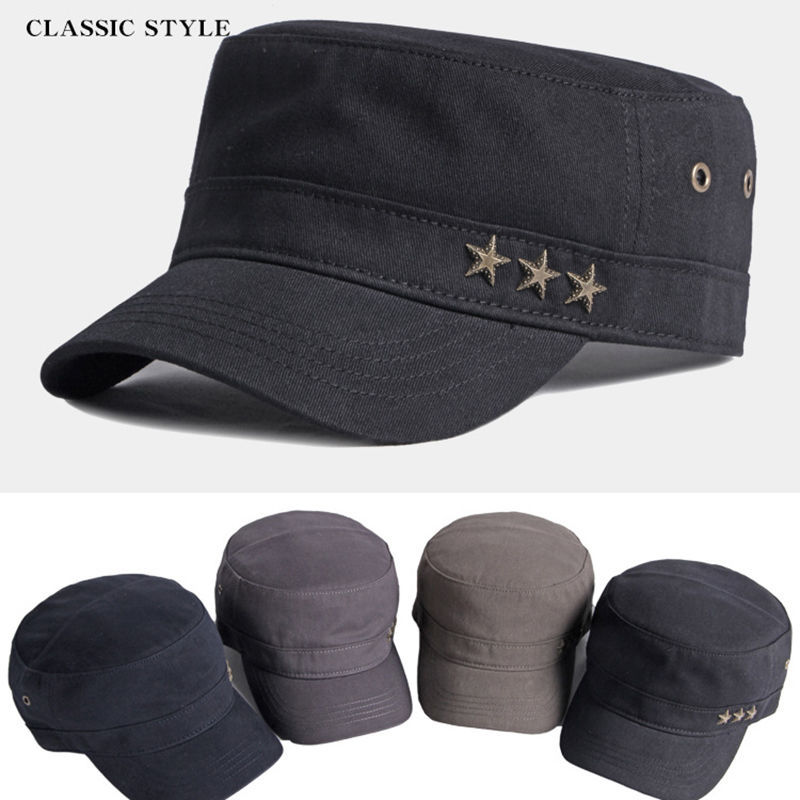 Korean style fashionable men's flat hat spring and summer high-quality pure cotton sun protection baseball cap military cap