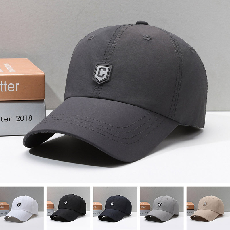 Men's summer thin quick-drying baseball hat outdoor sun protection sun hat casual sun protection C-mark letter baseball hat