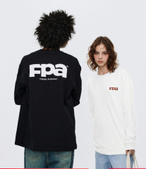 FPA simple letter basic printed long sleeves spring and autumn national trend brand trendy round neck loose couple outfit T-shirt men