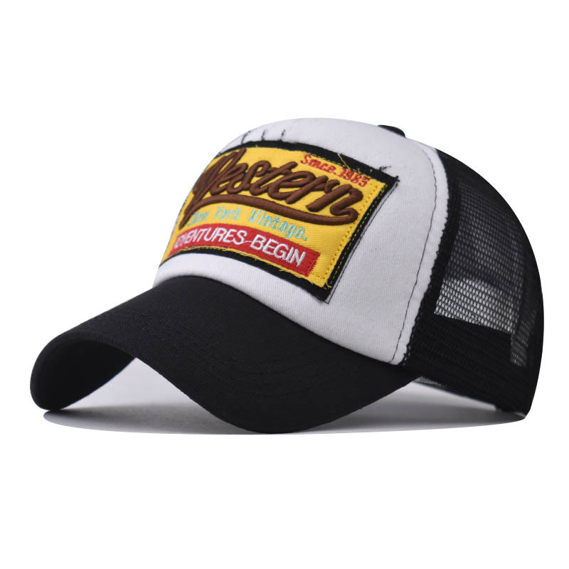 Cross-border new 3D three-dimensional boutique western embroidered baseball hat outdoor summer net hat