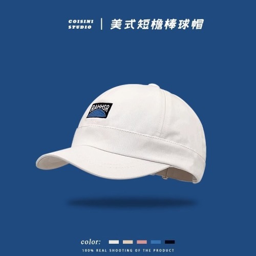 Korean niche retro short-brimmed baseball cap soft top for men and women versatile American street baseball cap trendy hip-hop deep top