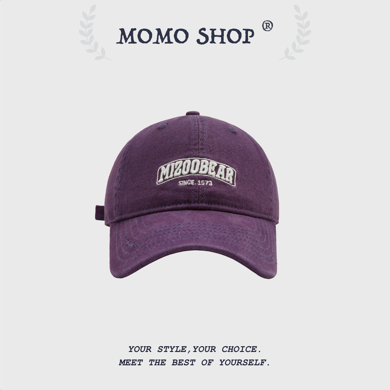 High-quality autumn and winter MIZOOBEAR grinding three-dimensional embroidered soft top baseball cap men's wide-brim face-showing small duckling cap