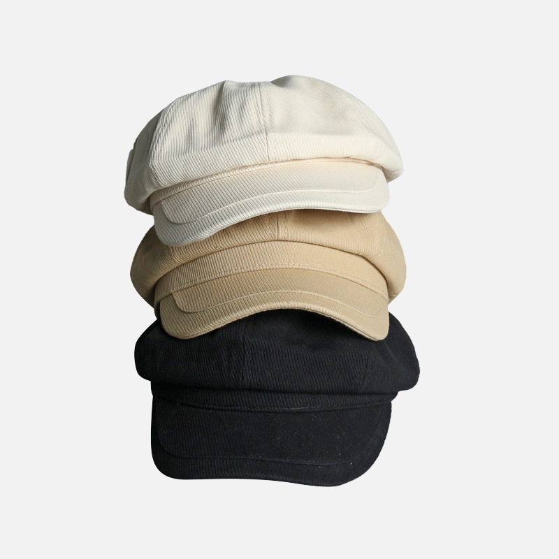 Spring and Autumn Simple octagonal hat for women in autumn fashion versatile student Korean duck tongue beret newspaper beret hat trendy fashion