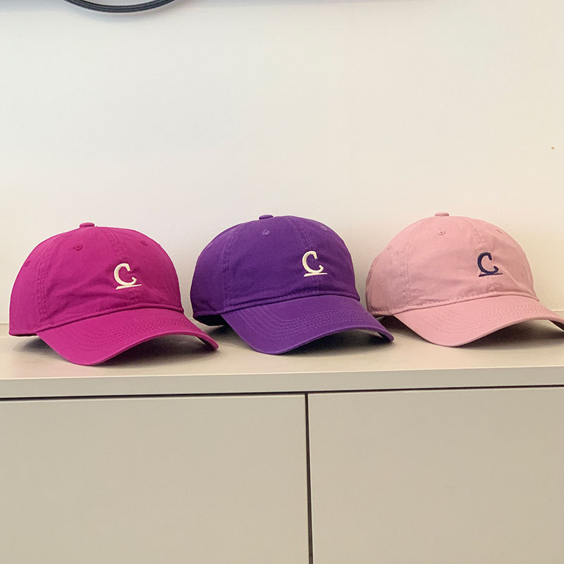 Korean version of ins embroidered C letters baseball hat for women high quality autumn and winter fashion versatile sun visor baseball hat for men