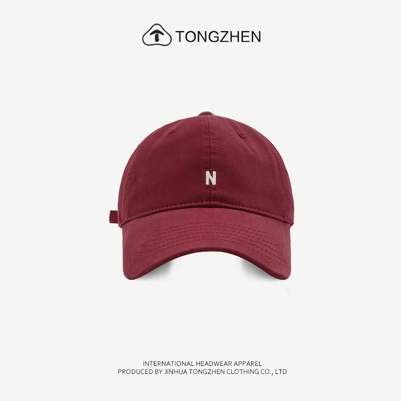 ins hat women's trendy brand 1987 letter N embroidered soft top baseball hat men Korean version couple simple versatile baseball hat