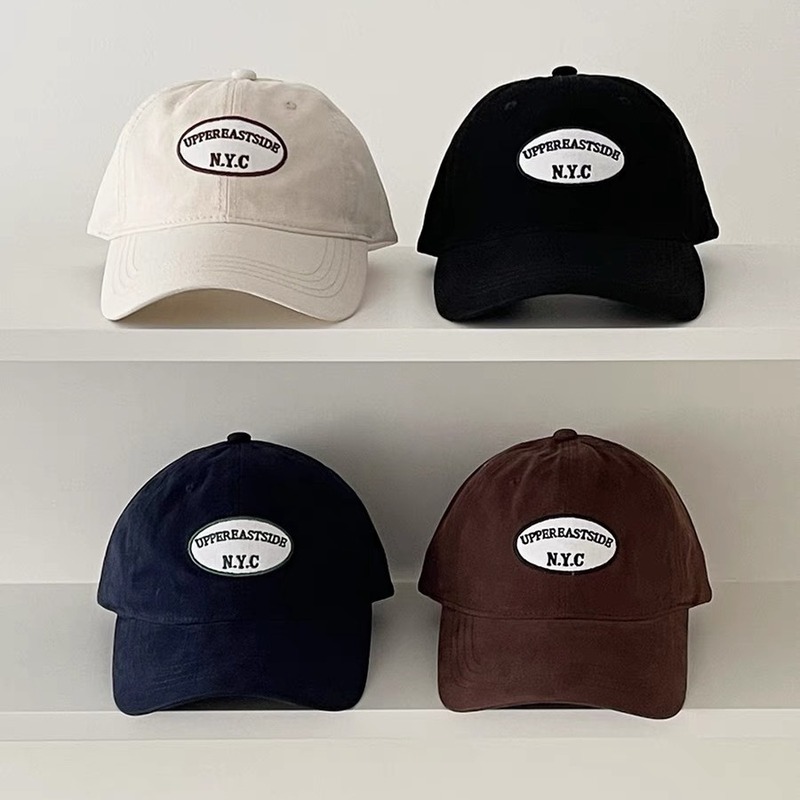 Korean niche retro patch letter baseball hat women ins blogger same style versatile sun visor baseball hat couple